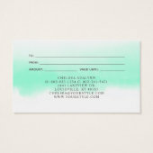ミントグラデーションウォーターカラーミニマリストラグジュアリーギフトカード (裏面)
