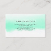 ミントグラデーションウォーターカラーミニマルアポイントメントカード 予約カード (裏面)