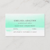ミントグラデーションウォーターカラーミニマルアポイントメントカード 予約カード (正面)