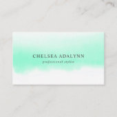 ミントグラデーションウォーター色ミニマリストのソーシャルメディア 名刺 (正面)
