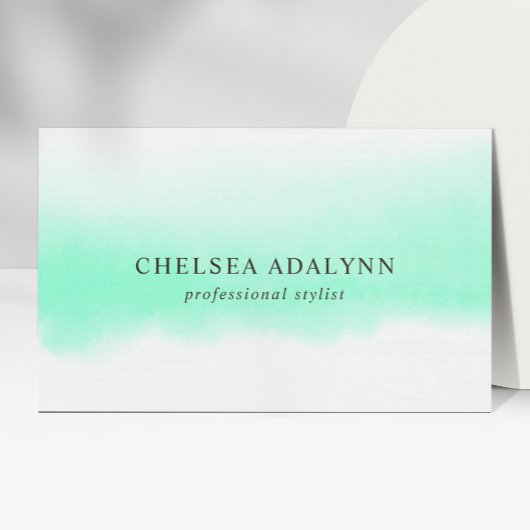 ミントグラデーションウォーター色ミニマリストのソーシャルメディア 名刺