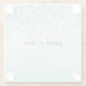 ミントグラデーショングリッターパーソナライズされた ガラスコースター (裏面)