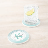 ミントグラデーショングリッターモノグラム コースター (側面)