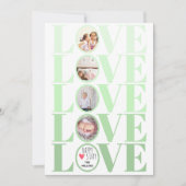 ミントグラデーショングリーンLOVEフォトバレンタインデー シーズンカード (正面)