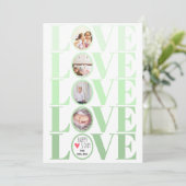 ミントグラデーショングリーンLOVEフォトバレンタインデー シーズンカード (スタンド正面)