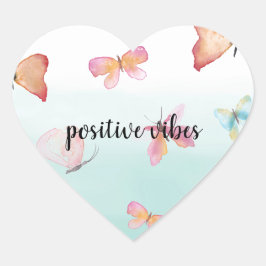 ミントグラデーションピンク蝶の水色 ハートシール
