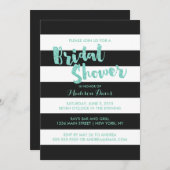 ミントグリッターグラマラスブライダルシャワー招待状 招待状 (正面/裏面)