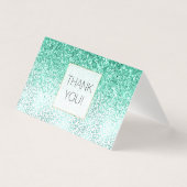 ミントグリッターグラムヒョウ印刷ありがとう (正面)