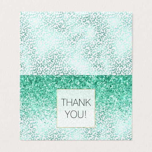ミントグリッターグラムヒョウ印刷ありがとう (外部フラット)