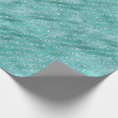 ミントグリッターストライプ ラッピングペーパー (角)
