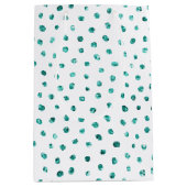 ミントグリッタードット誕生日 ミディアムペーパーバッグ (正面)