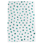 ミントグリッタードット誕生日 ミディアムペーパーバッグ (裏面)