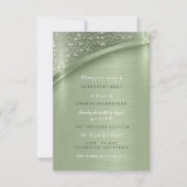 ミントグリッターブライダルシャワー誕生日スイーツ16th 招待状 (正面)