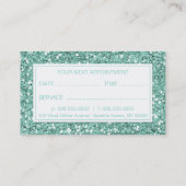 ミントグリッタールックアポイントメント名刺 予約カード (裏面)