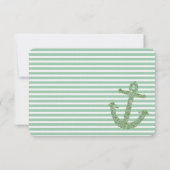 ミントグリッター航海のいかりウェディングRSVP 出欠カード (裏面)