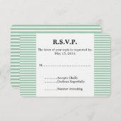 ミントグリッター航海のいかりウェディングRSVP 出欠カード (正面/裏面)