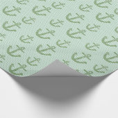 ミントグリッター航海のいかり誕生日 ラッピングペーパー (角)