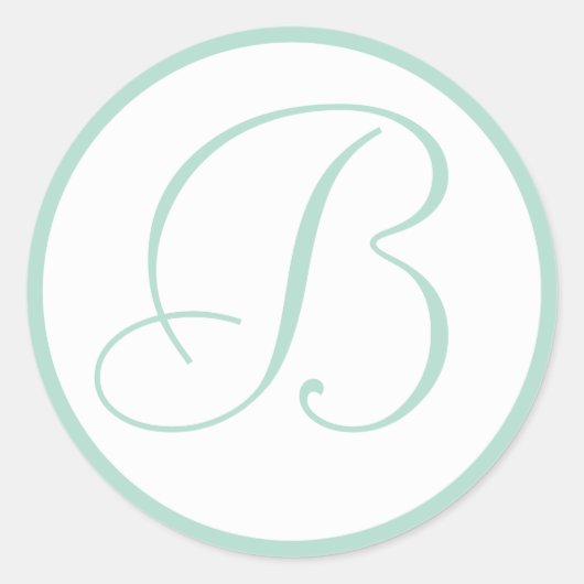 ミントグリモノグラムのン結婚封筒用シール ラウンドシール (正面)