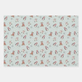 ミントグリーベビーその冷たい外の冬のベビーシャワー ラッピングペーパーシート (正面2)