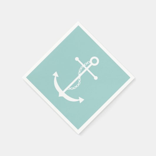 ミントグリーンいかり スタンダードカクテルナプキン (角)