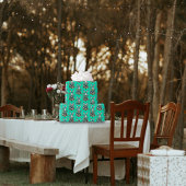 ミントグリーンかわいい水の色バニーフローライースター ラッピングペーパー