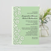 ミントグリーンが花開かわいらし結婚式招待状 招待状 (スタンド正面)