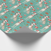 🎄🎅ミントグリーンとウィペット ラッピングペーパー (角)
