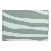 ミントグリーンとクリーム、および黒ゼブラ印刷 枕カバー (裏面)