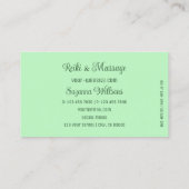 ミントグリーンとゴージャスなハートとロゴかわいい 名刺 (裏面)