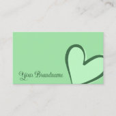 ミントグリーンとゴージャスなハートモダンかわいいシンプル 名刺 (正面)