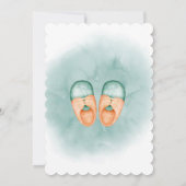 ミントグリーンとゴールドの男の子のベビーシャワー招待状 招待状 (裏面)