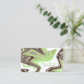 ミントグリーンとチョコレートストローク 名刺 (スタンド正面)
