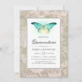 ミントグリーンとパールダマスクキンセアニラ 招待状 (正面)