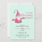 ミントグリーンとピンクかわいい格言クリスマス 招待状 (正面)