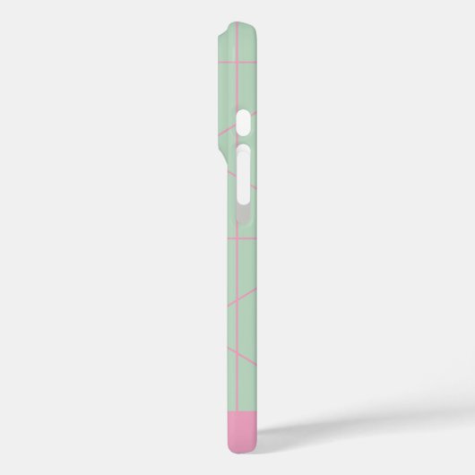 ミントグリーンとピンクのジオメトリックライパーソナライズされたン Case-Mate iPhoneケース (裏面 / 左)