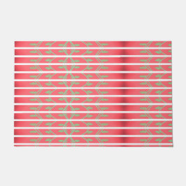 ミントグリーンとピンクのデザイナースローマット ドアマット