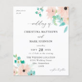 ミントグリーンとピンクのフラワーモチーフの結婚式 (正面)