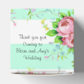 ミントグリーンとピンクのフローラキャンディボックス フェイバーボックス (上部)