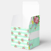 ミントグリーンとピンクのフローラキャンディボックス フェイバーボックス (オープン)