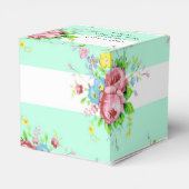 ミントグリーンとピンクのフローラキャンディボックス フェイバーボックス (裏面サイド)