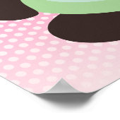 ミントグリーンとピンクの赤ちゃんパンダ ポスター (角)