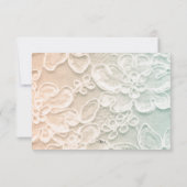 ミントグリーンとピーチレースウェディングRSVPカード 出欠カード (裏面)