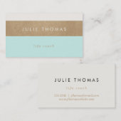 ミントグリーンとフェイク金ゴールドレザー 名刺 (正面/裏面)