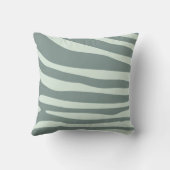 ミントグリーンとブラックのゼブラ柄 クッション (裏面)