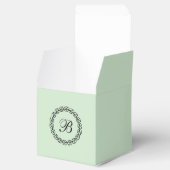 ミントグリーンとブラックローレルリースとモノグラム フェイバーボックス (オープン)