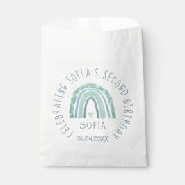 ミントグリーンとブルートーンボーホレインボー フェイバーバッグ