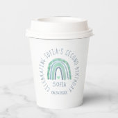 ミントグリーンとブルートーンボーホレインボー 紙コップ (裏面)