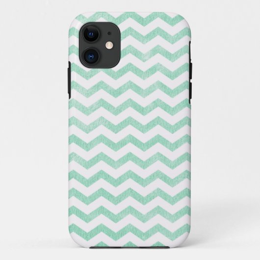 ミントグリーンとホワイトのジグザグ柄 Case-Mate iPhoneケース (裏面)