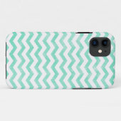 ミントグリーンとホワイトのジグザグ柄 Case-Mate iPhoneケース (裏面(横))