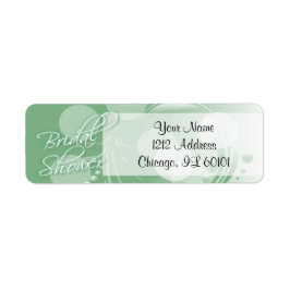 ミントグリーンとホワイトのブライダルシャワー ラベル